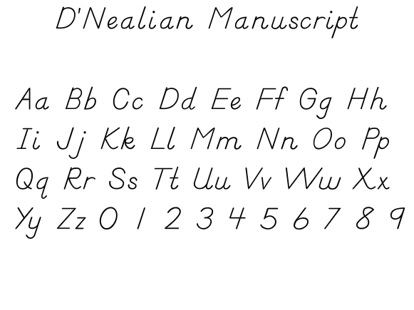 Print D'Nealian Handwriting