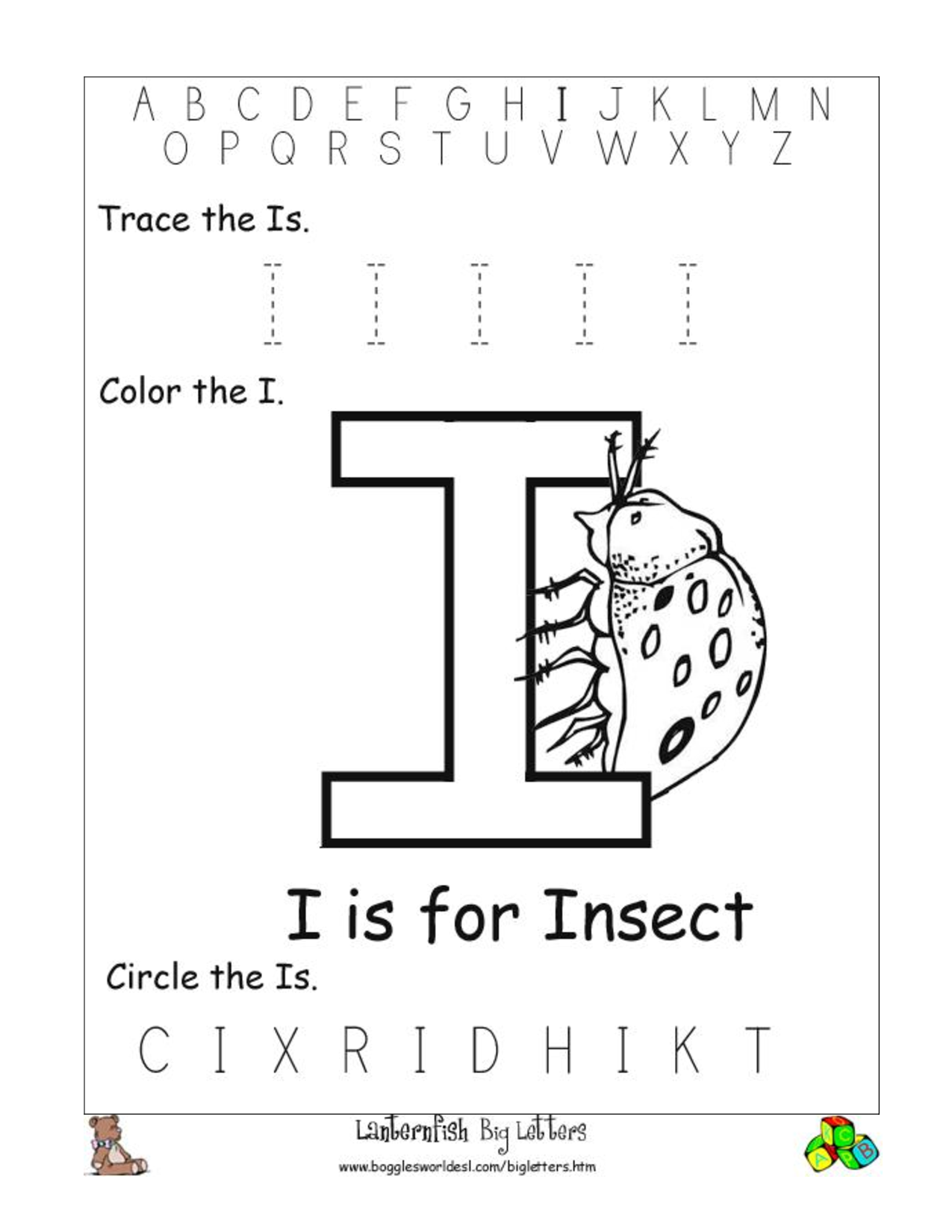 9 Best Images Of Letter II Worksheets Preschool Worksheets Letter I 