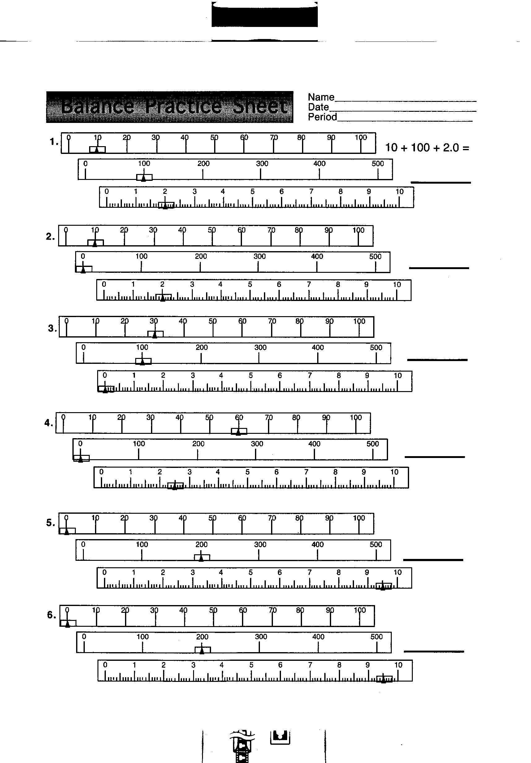 5 Best Images of Reading Scales Worksheet Answers - Reading Triple Beam