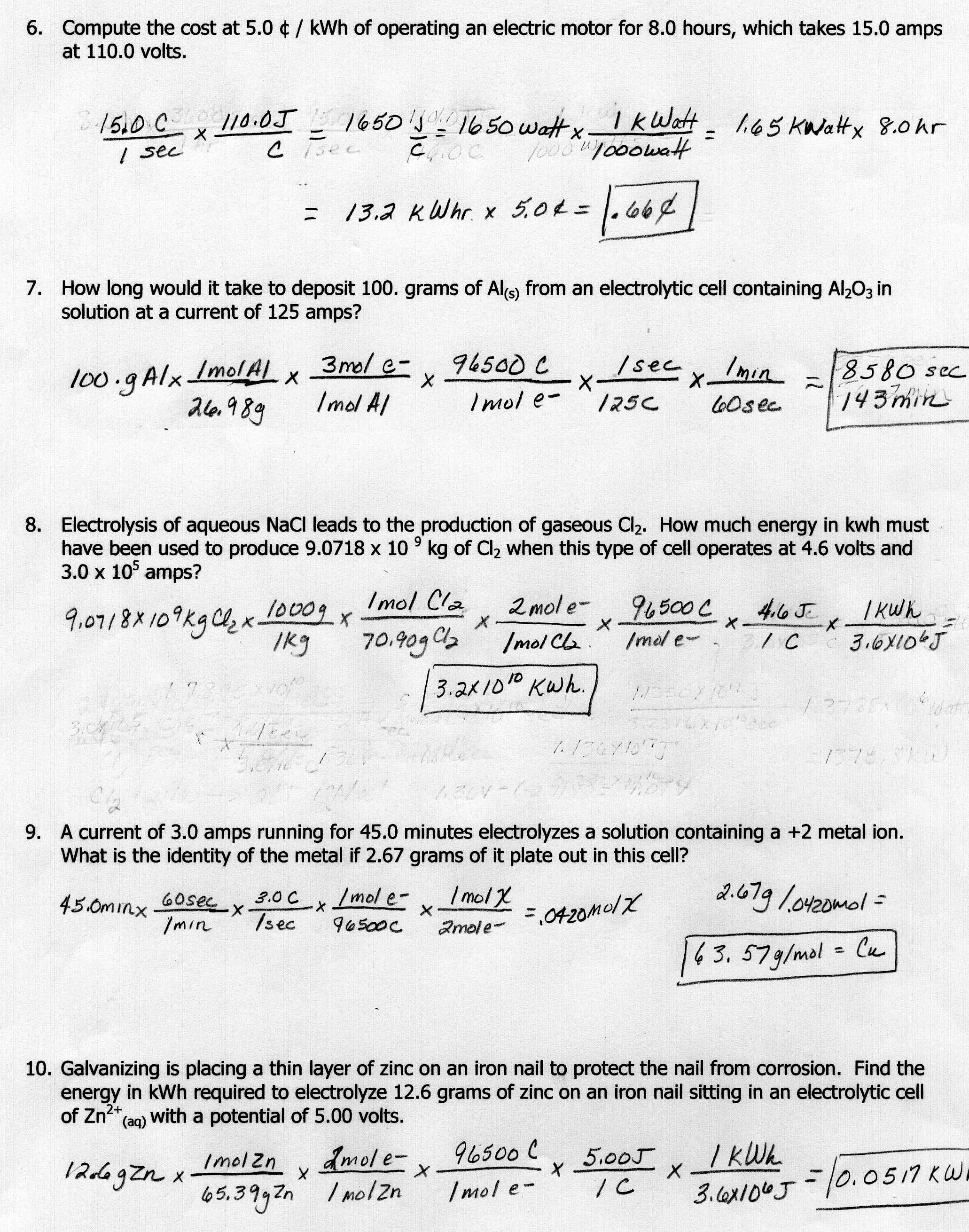 Worksheet For Basic Stoichiometry Answer