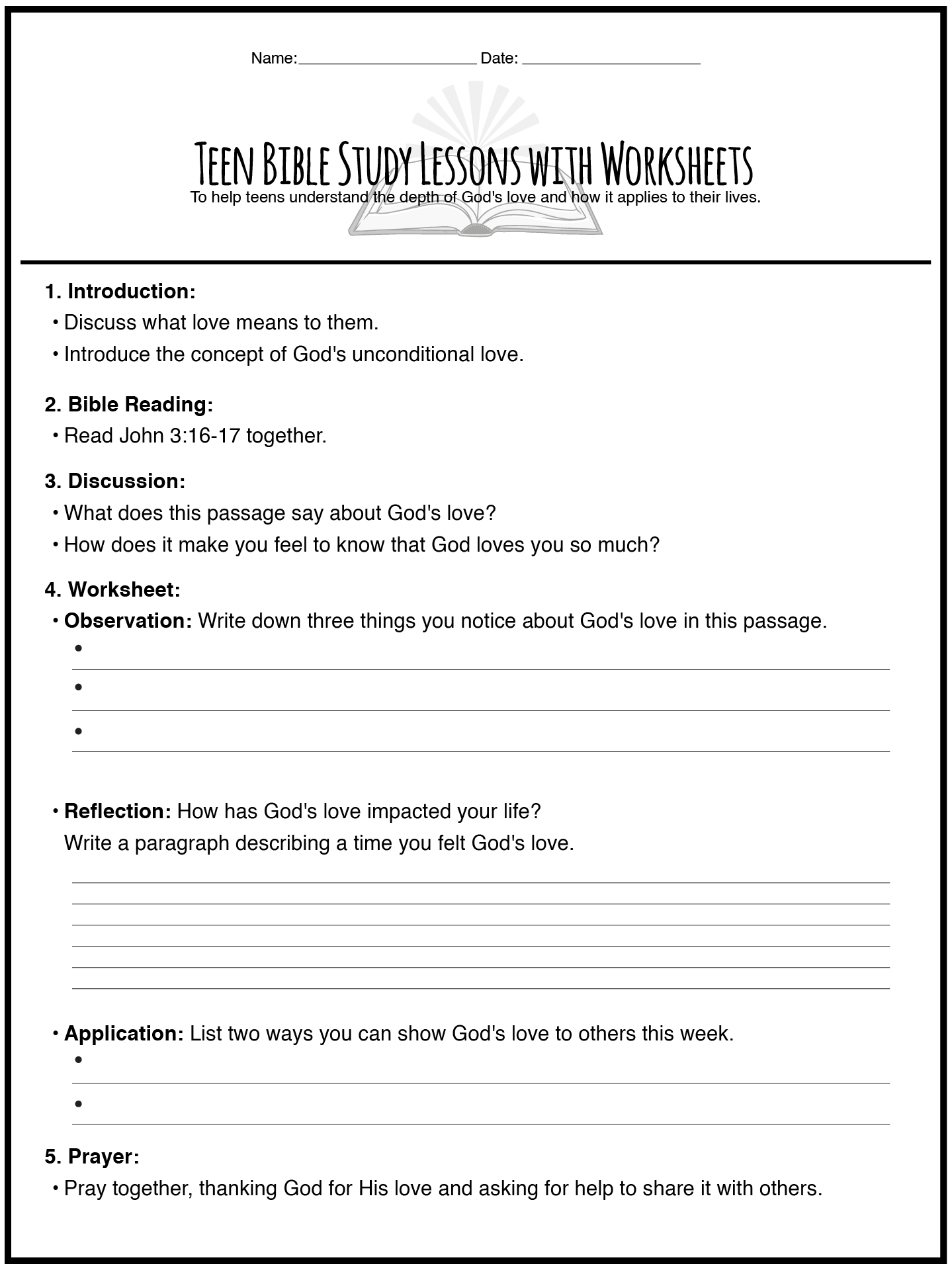 Free Printable Bible Lessons For Teens