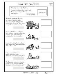 3 Grade Division Word Problems Worksheet