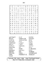 Art Element Word Search Puzzles