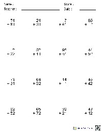 Double-Digit Addition Worksheets
