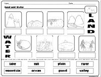 Land and Water Worksheet