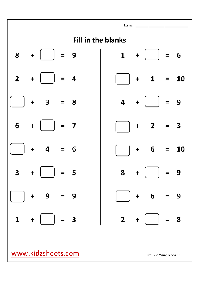 Missing Number Addition Worksheets First Grade