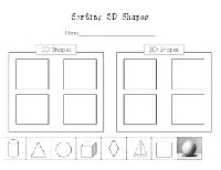 Sorting 2D and 3D Shapes Worksheet