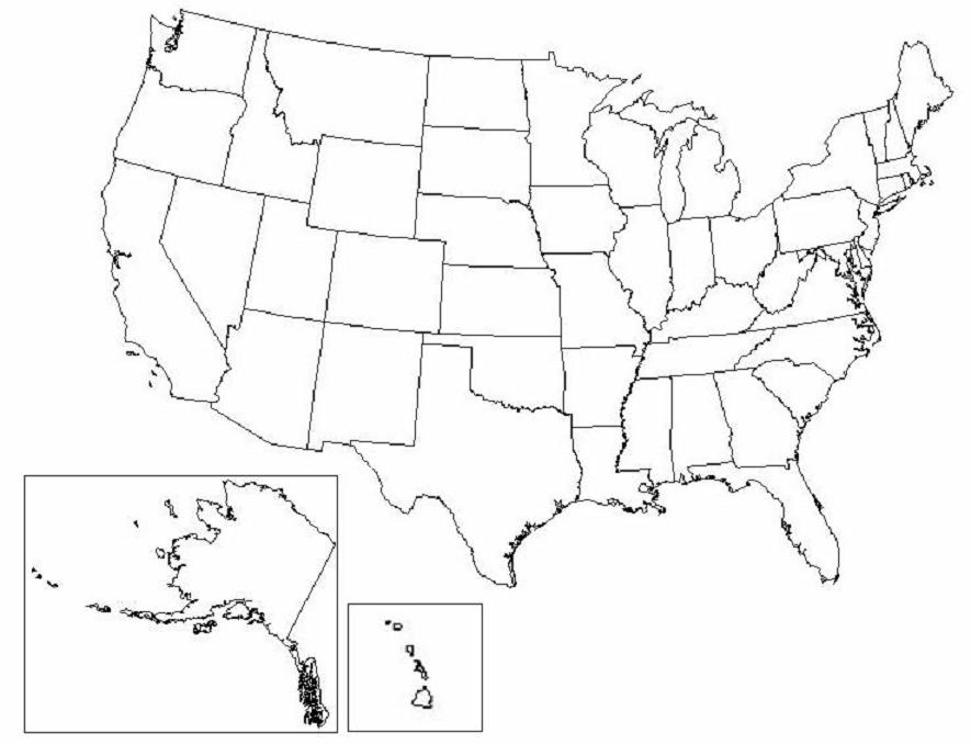 USA Outline Map United States
