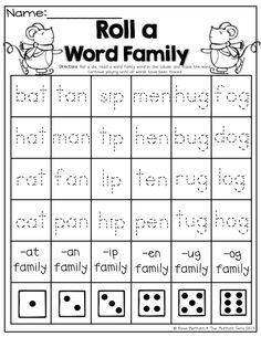Writing Word Families Worksheet