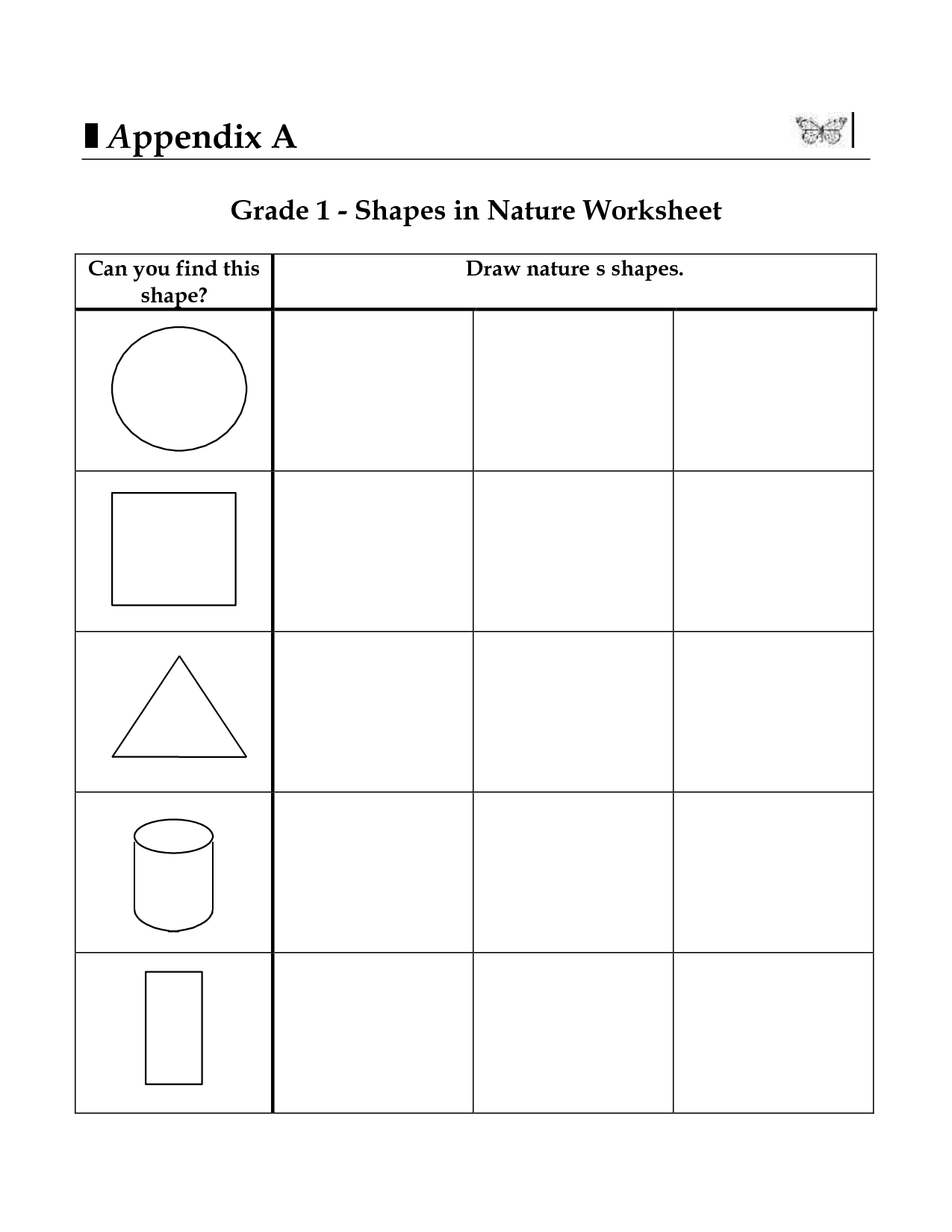 3D Shapes Worksheets Grade 1
