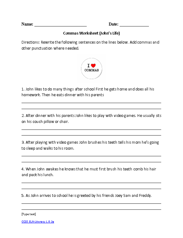 8th Grade English Practice Worksheets