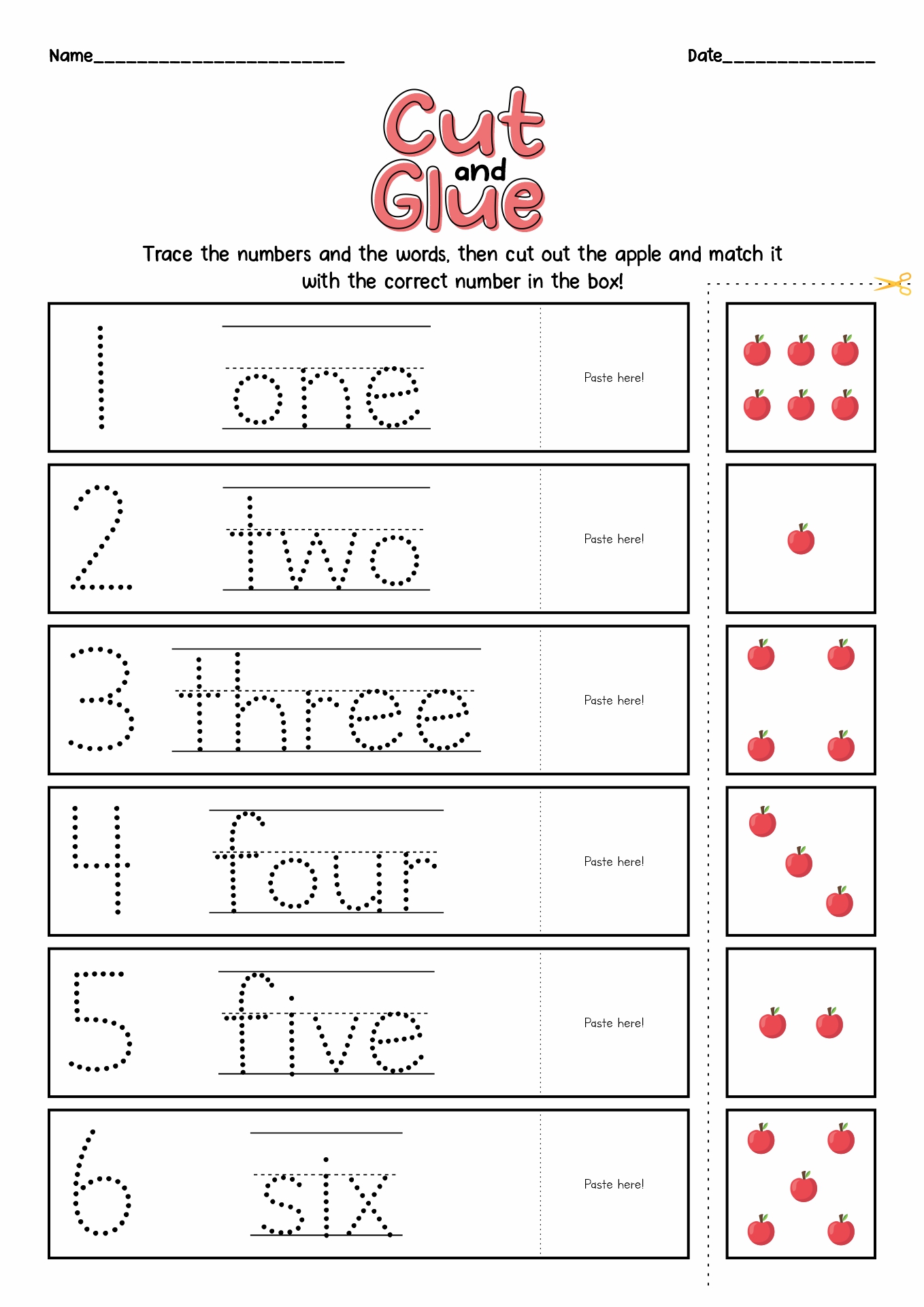 14 Best Images of Number Cut Out Worksheet - Free Preschool Cut and