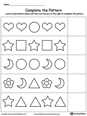 9 Best Images of Pattern Worksheets In And Out - Printable Heart Cut