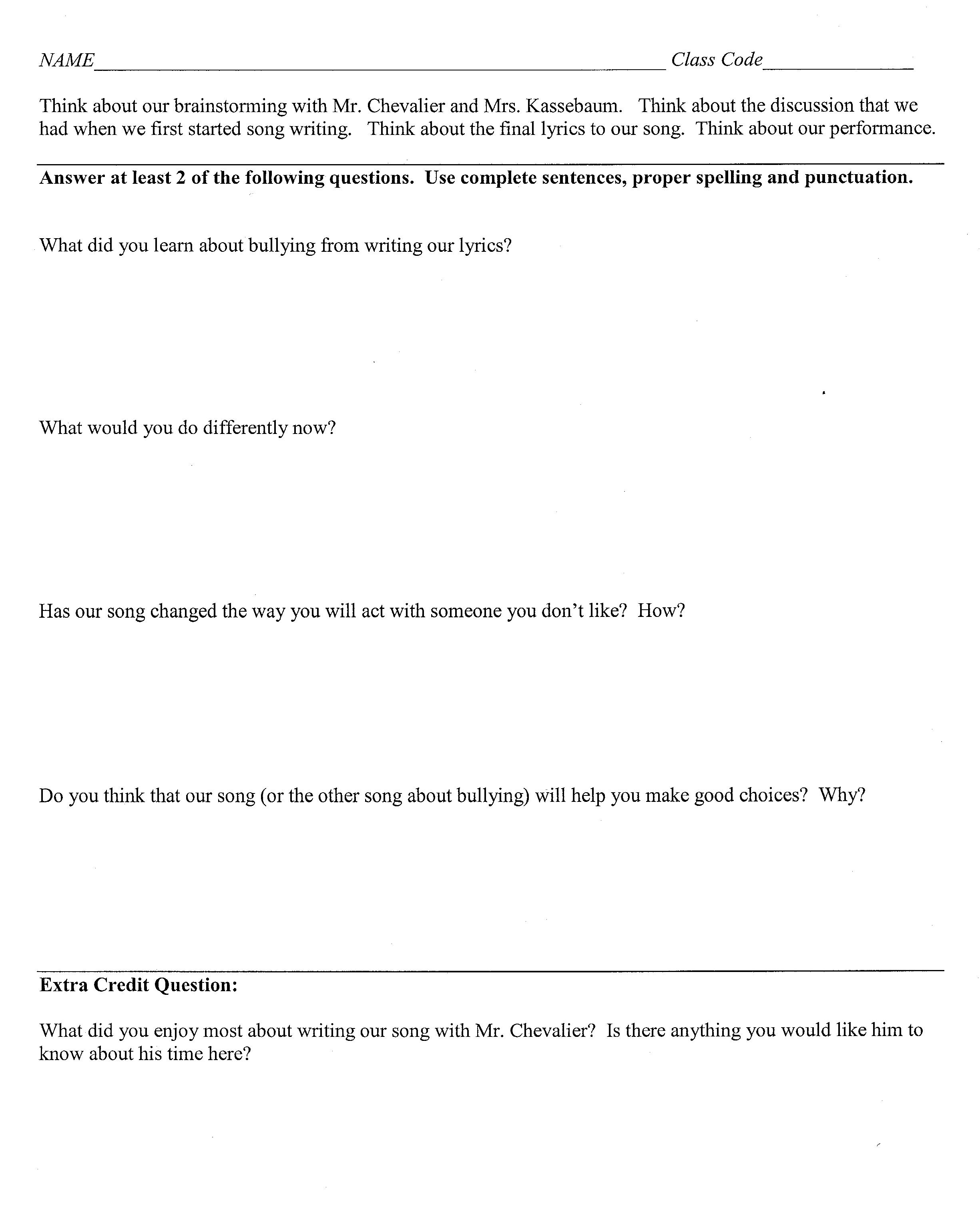 12 Best Images of Student Reflection Worksheets Student Test