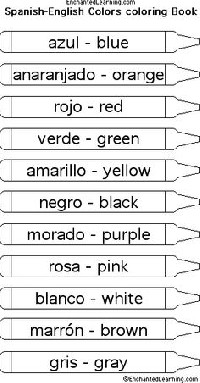 Learning Spanish Colors Worksheet