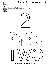 Printable Preschool Worksheets Number 2