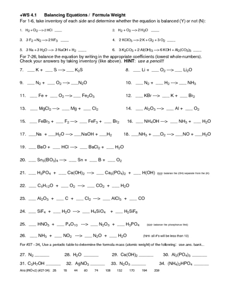 Balancing Chemical Equations Practice 8th Grade balancing equations practice worksheet easy Balancing Chemical Equations Practice 8th Grade balancing equations practice worksheet easy