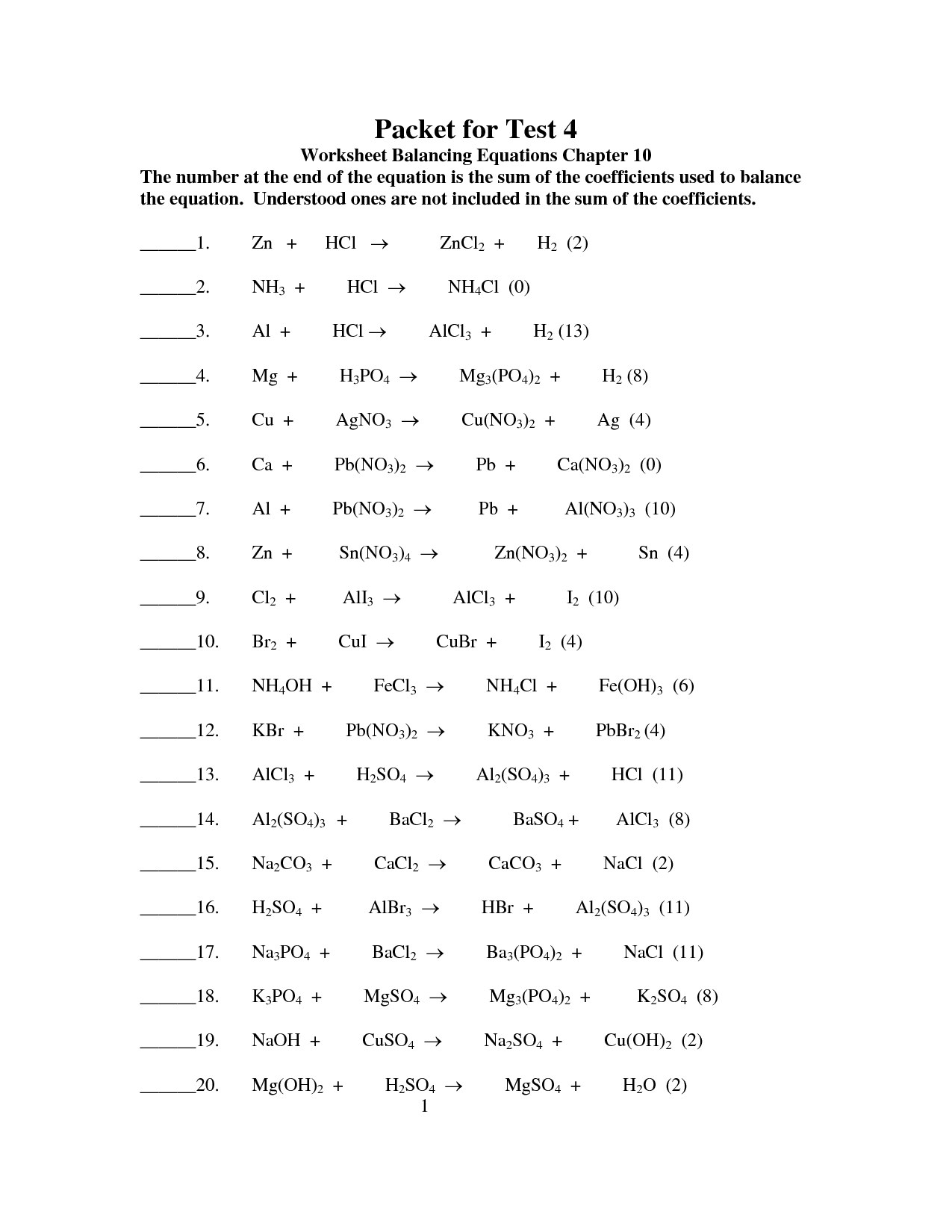 17 Best Images of Balancing Chemical Equations Worksheet 1 Balancing Chemical Equations 17 Best Images of Balancing Chemical Equations Worksheet 1 Balancing Chemical Equations