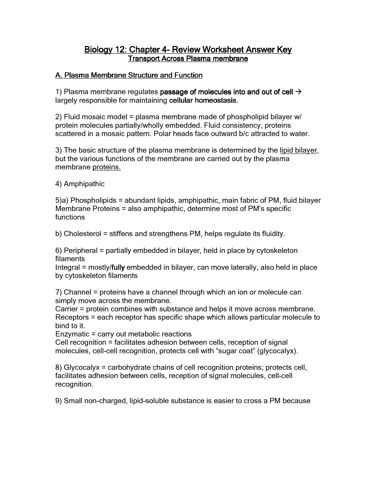 12 Best Images of Cell Membrane Coloring Worksheet Answers ...