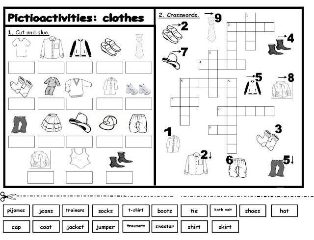 Clothes ESL Vocabulary Worksheets