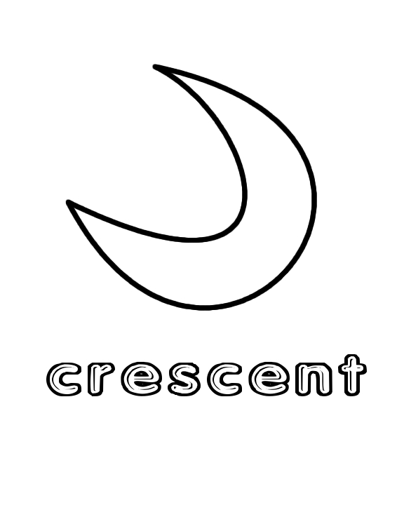 Crescent Shape Coloring Page