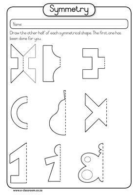 Drawing Symmetry Worksheets