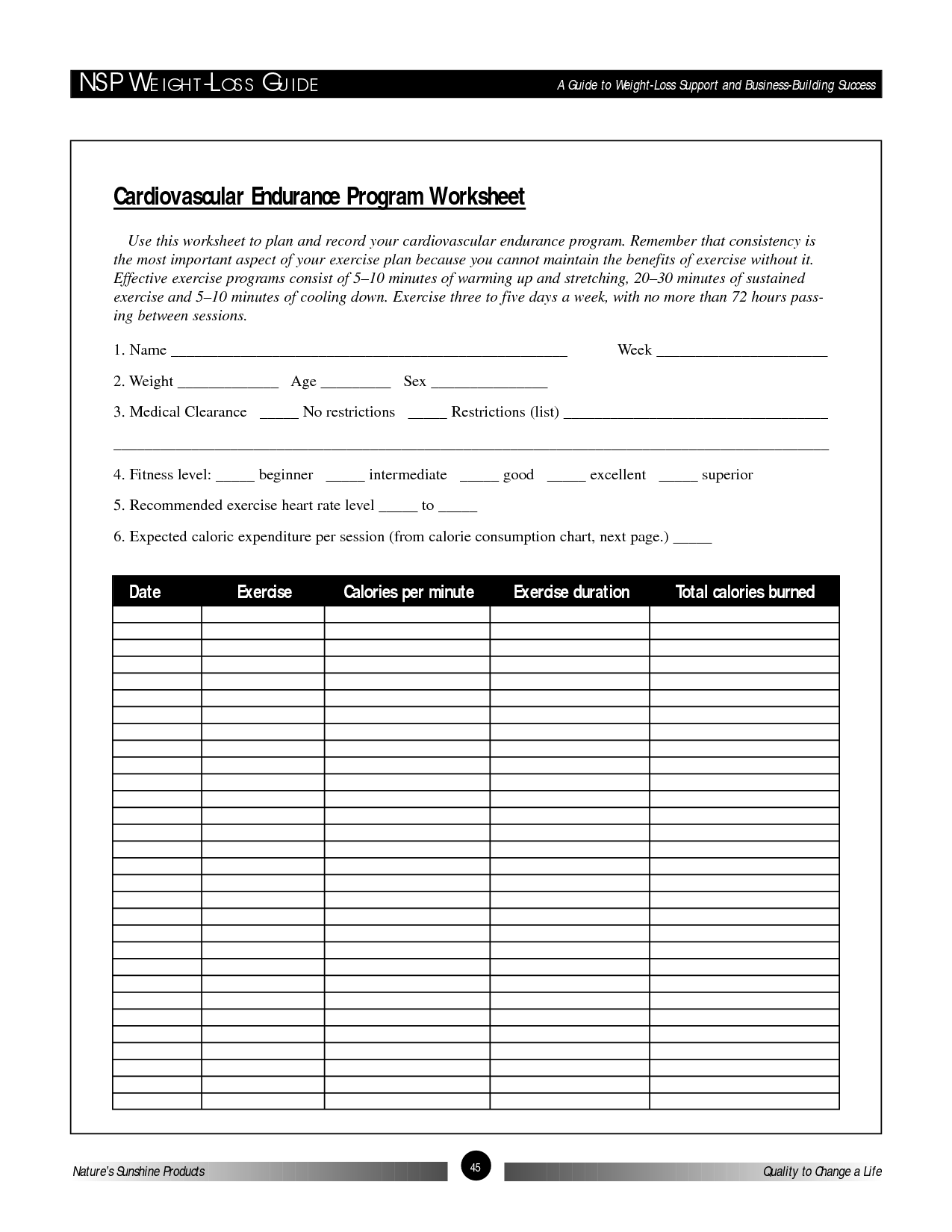 15 Best Images Of Exercise Plan Worksheet Personal Fitness Plan 5-weight-loss-template-sampletemplatess-sampletemplatess