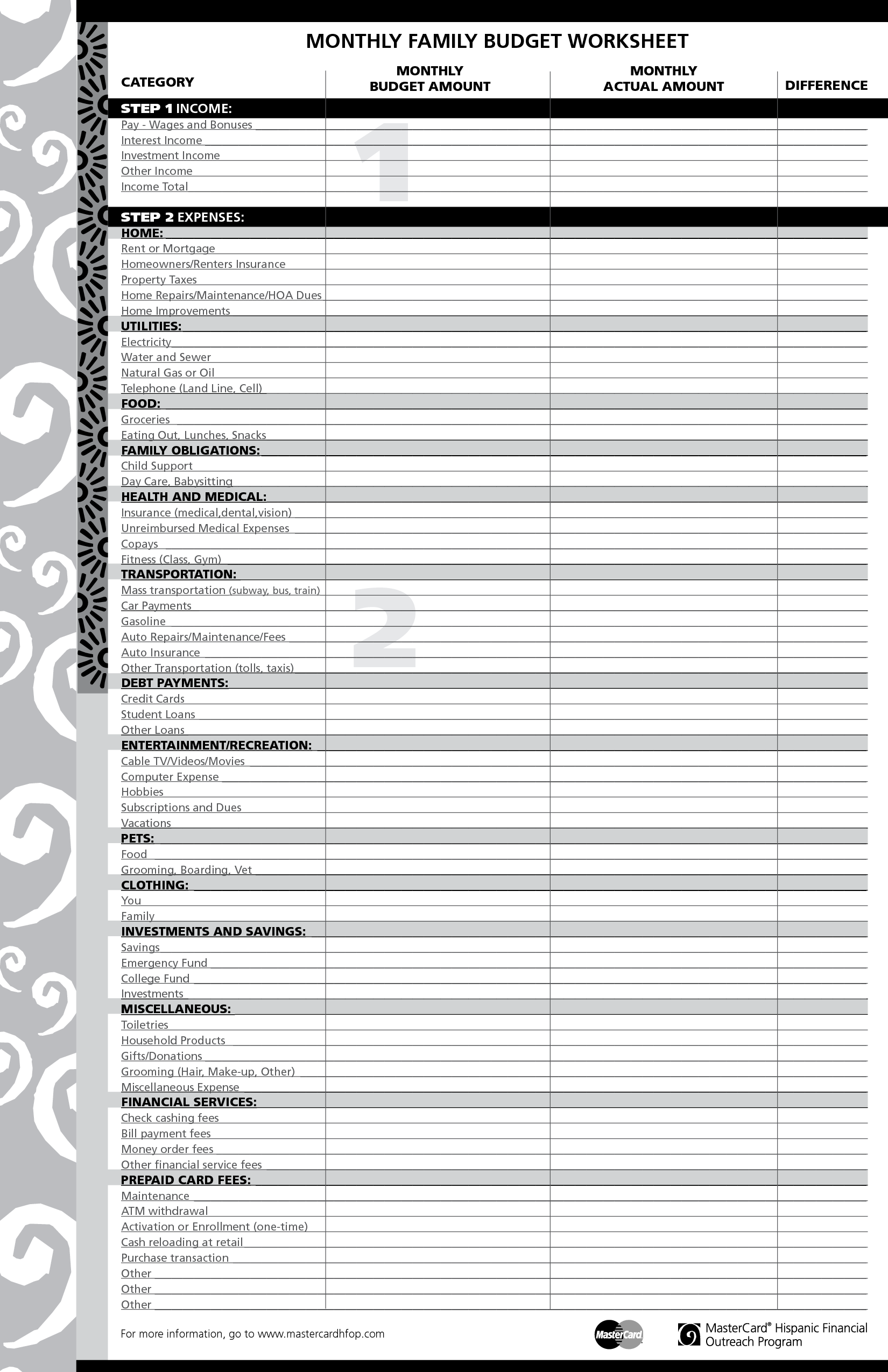 16 Best Images of Budget Worksheet Monthly Bill - Blank Monthly Budget