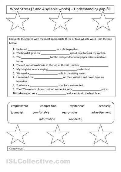 Printable Syllable Worksheets