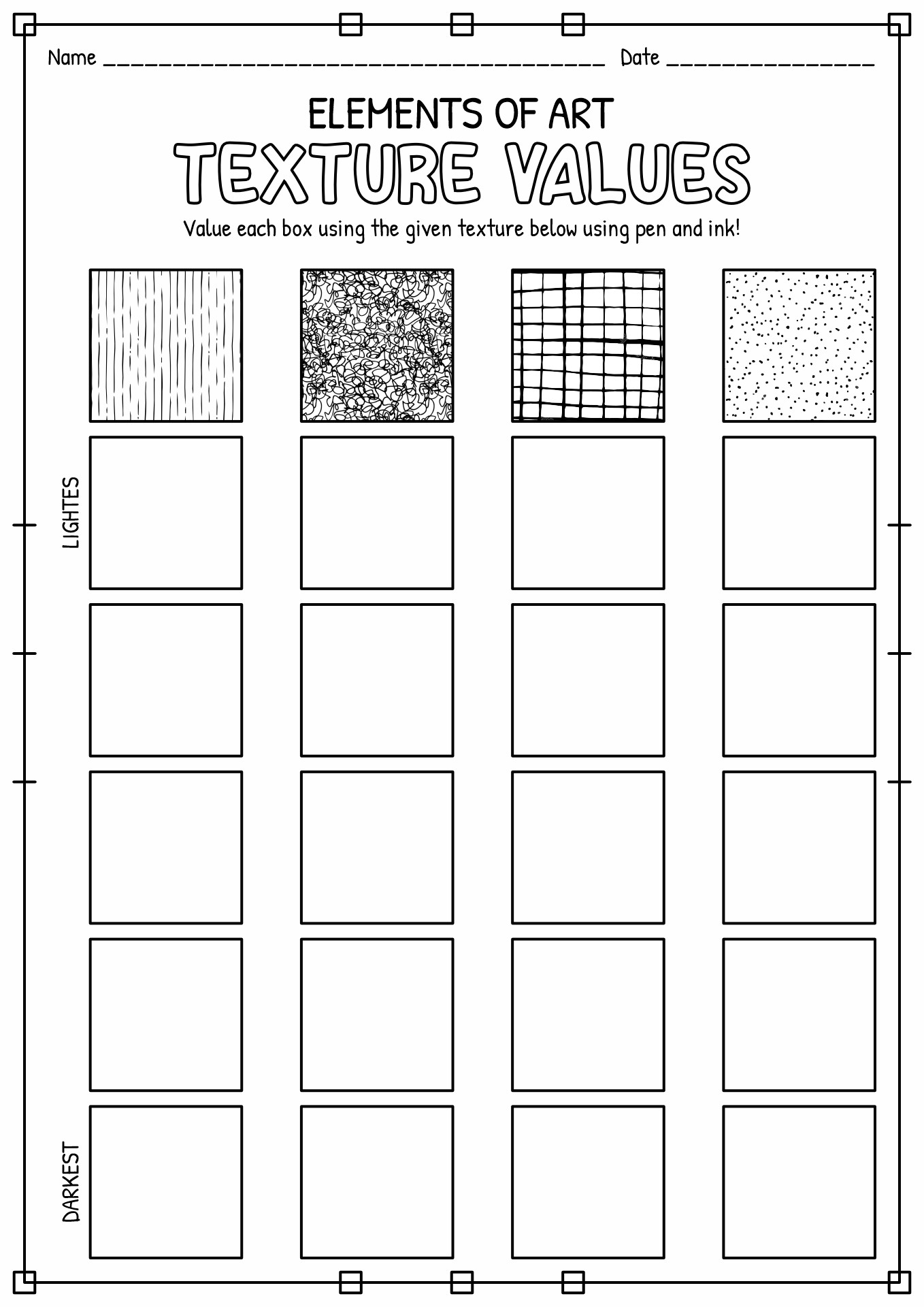 Drawing Texture Worksheet