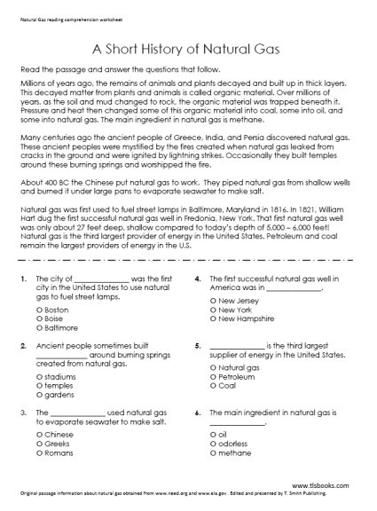Printable 6th Grade Reading Comprehension Worksheets