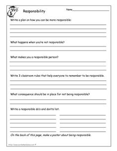 Responsibilities Worksheet
