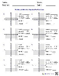 Write Each Line From the Equation Worksheet