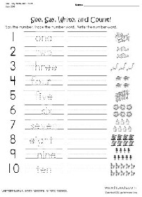 Writing Numbers as Words Worksheets