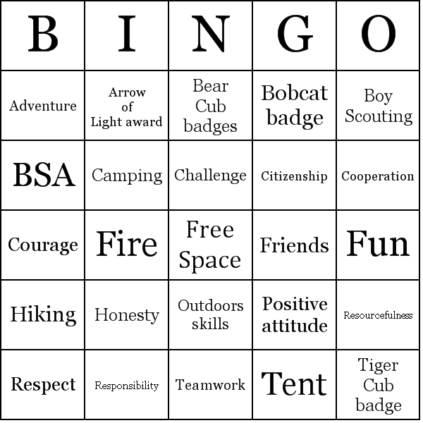 Word Bingo Cards