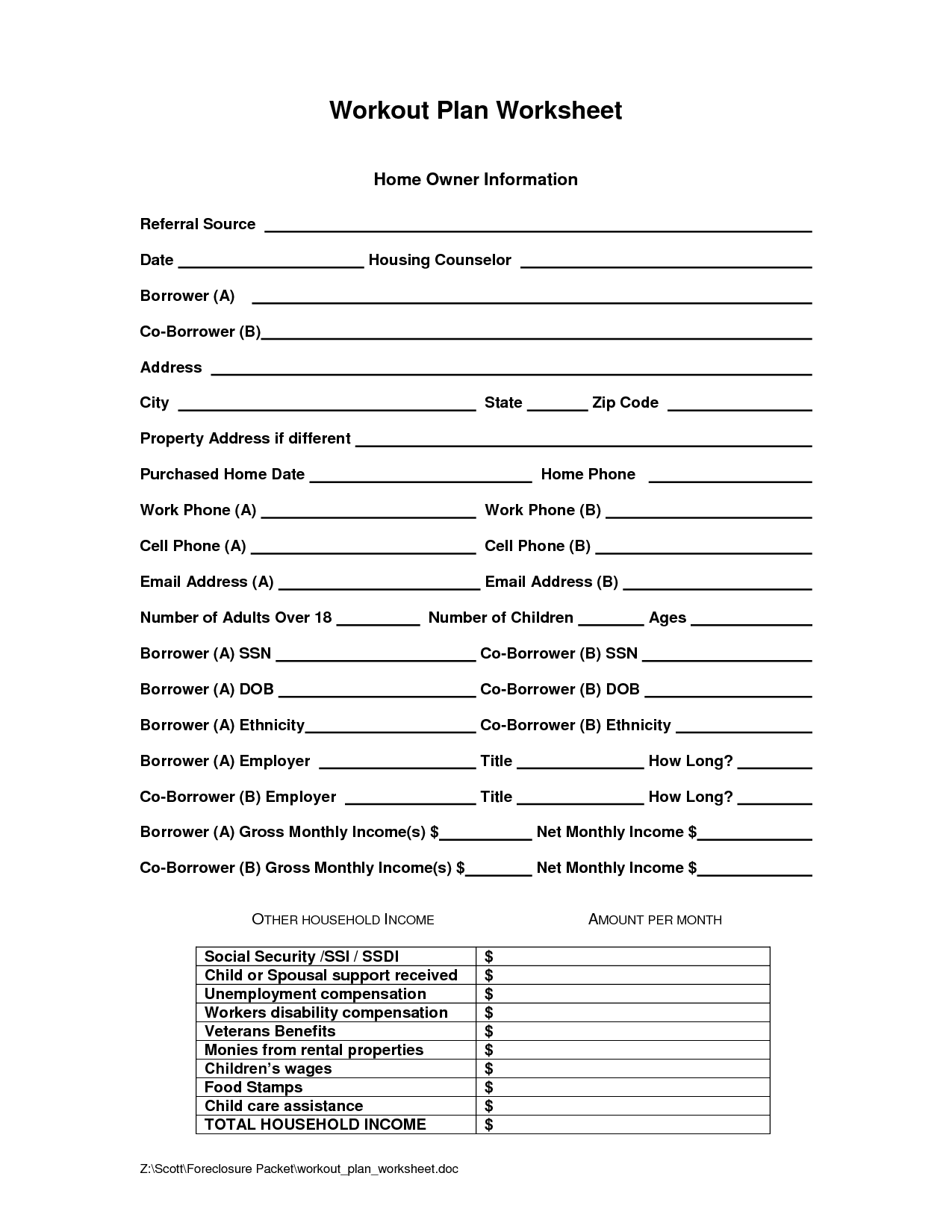 15 Best Images of Exercise Plan Worksheet - Personal Fitness Plan ...