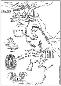 Ancient Egypt Map Coloring Pages