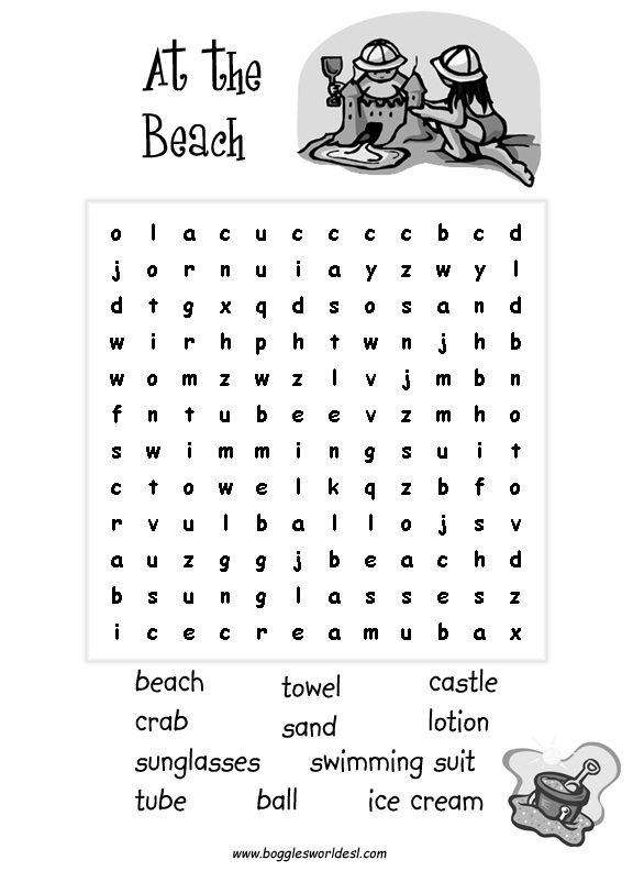 Easy Word Search Worksheets