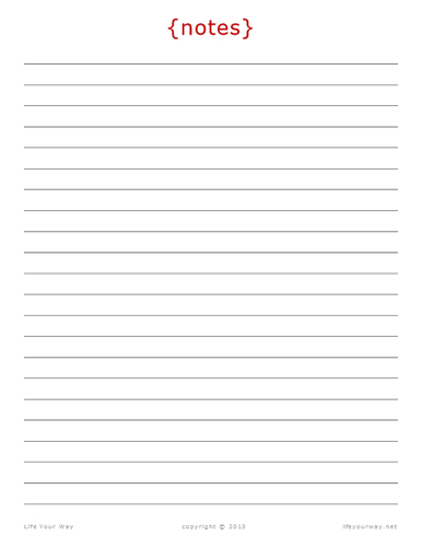 Printable Lined Note Pages