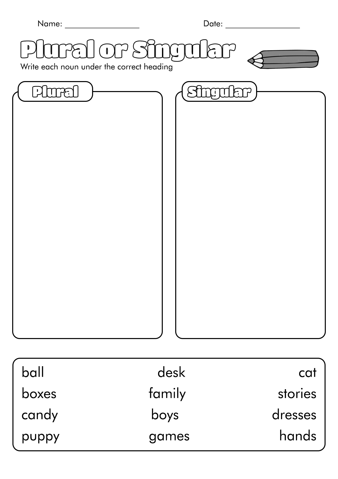 14 Best Images Of Singular Plural Nouns Worksheets Plural Possessive