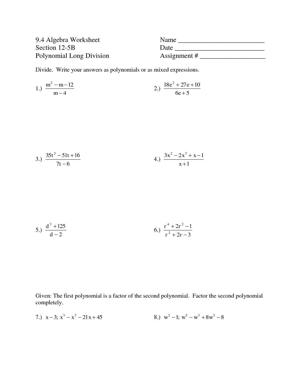 6 Best Images Of Long Division Worksheets Answer Key 5th Grade Long Division Worksheets Hard 