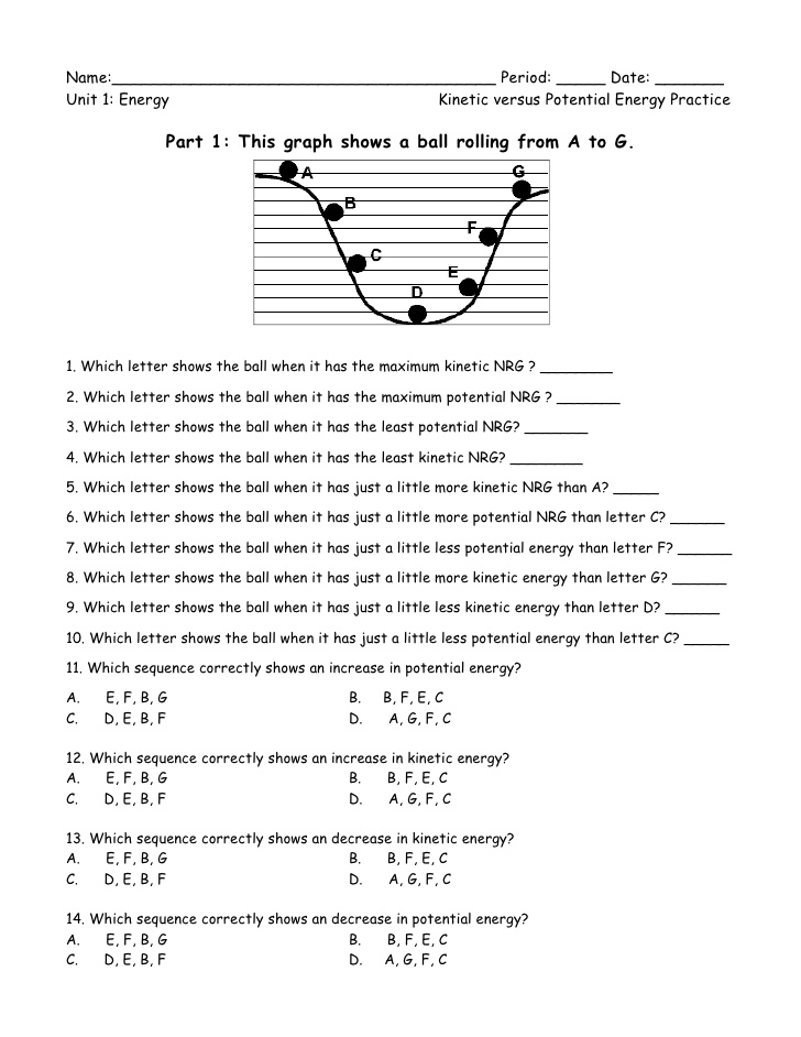 Energy Transformation Worksheet Answers