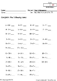 Addition Worksheets Up to 20