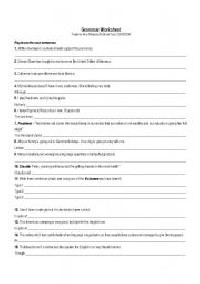 English Grammar Printable Worksheet