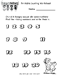 Free Printable Kindergarten Math Counting Worksheets