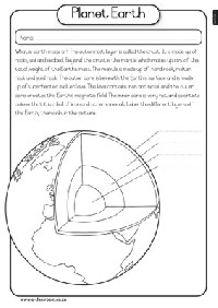 Planet Earth Layers Worksheet