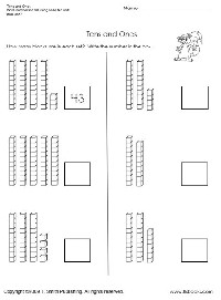 Tens and Ones Printable Worksheets