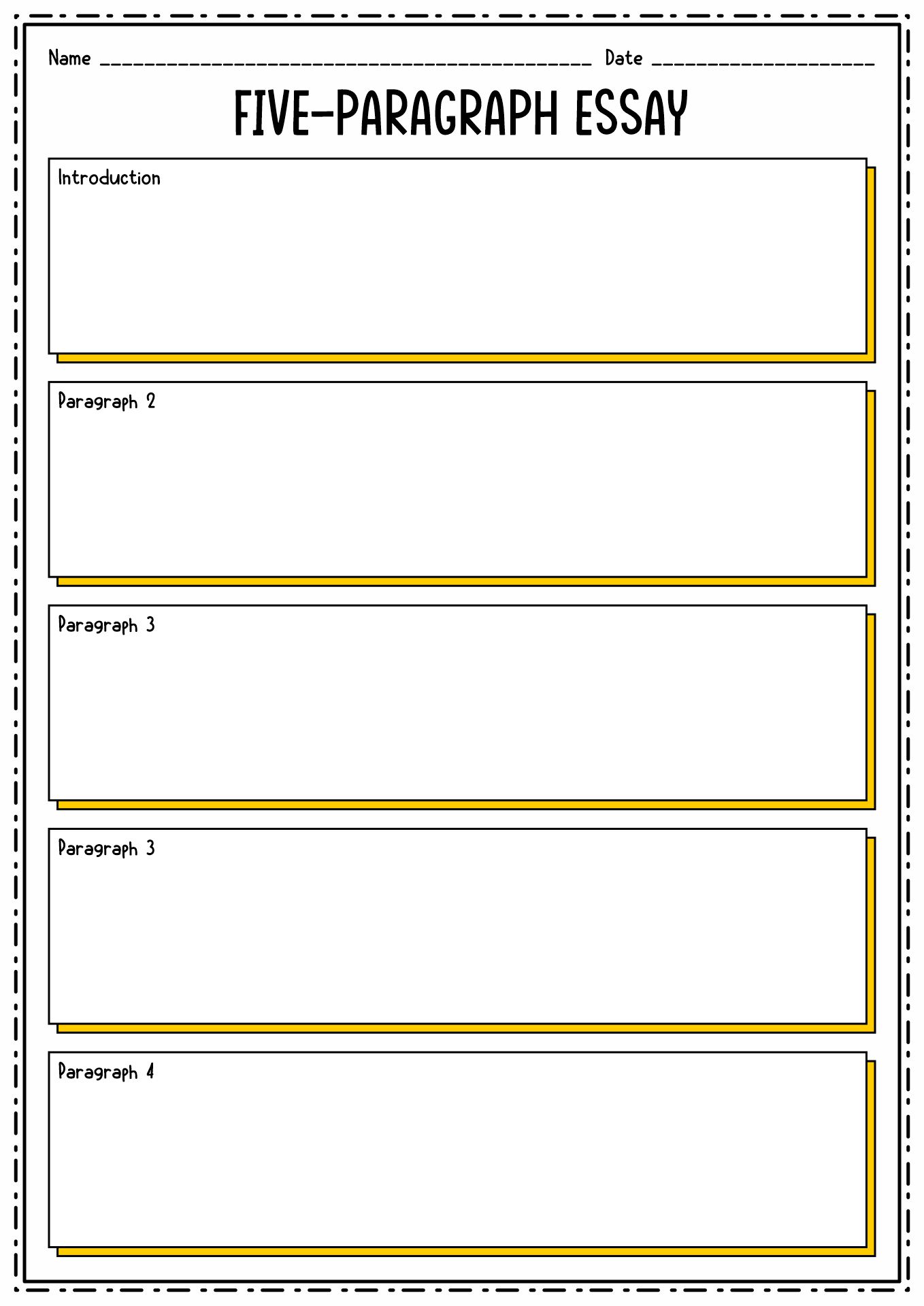 five paragraph essay outline graphic organizer