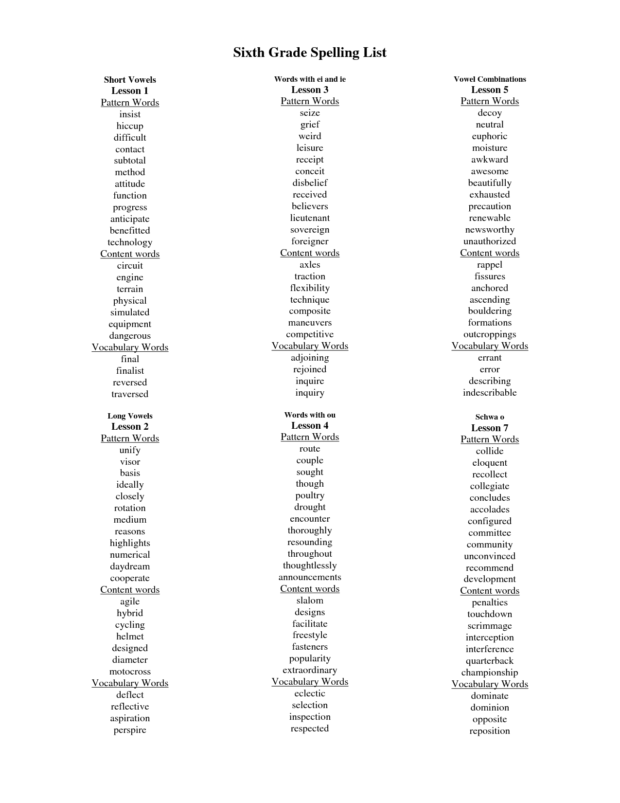 6th-grade-spelling-worksheet