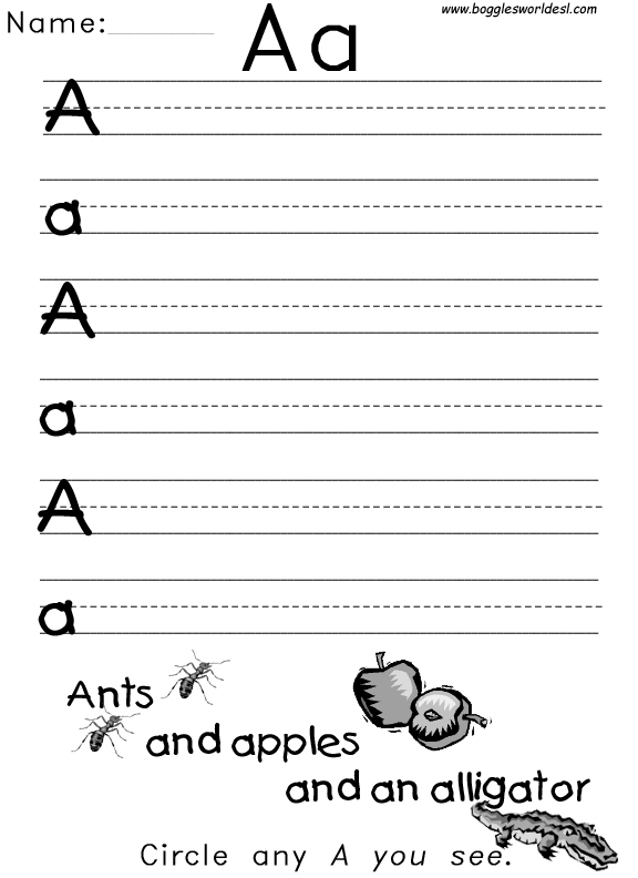 Awesome 10 Letter A Worksheet Printable Images  Small Letter Worksheet
